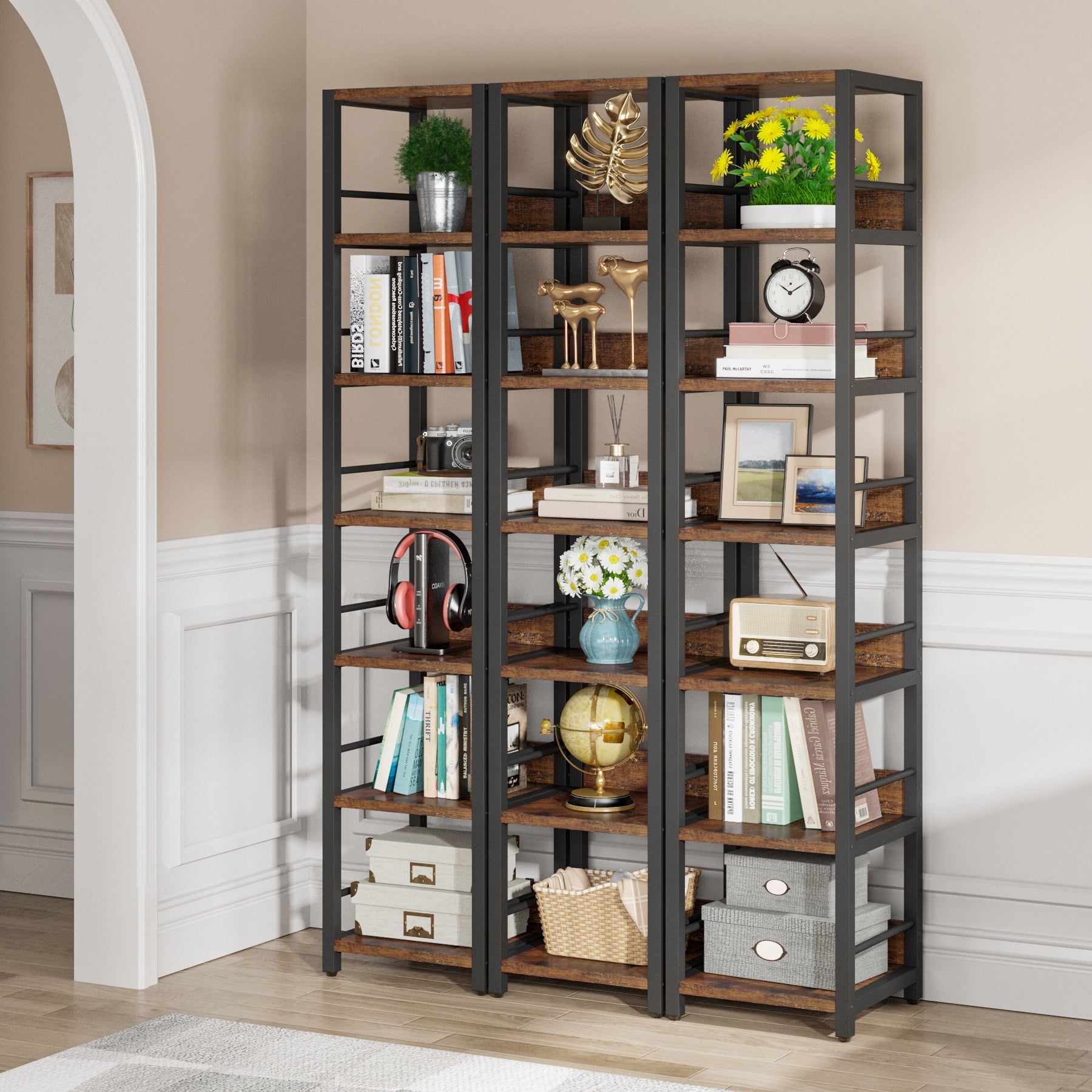 Tribesigns Corner Shelf, 6-Tier Narrow Etagere Bookshelf Storage Rack Tribesigns